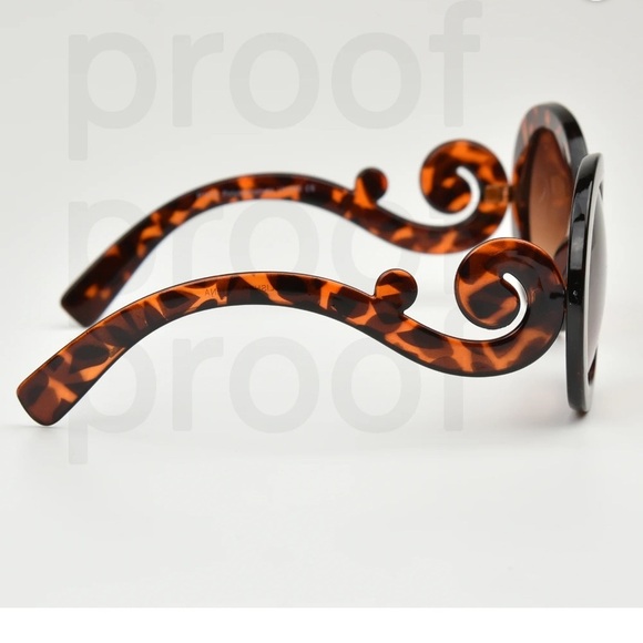 Stylish Leopard Oversized Baroque Swirl Hollywood UV 400 Unbranded Sunglasses‼️ - Picture 6 of 6